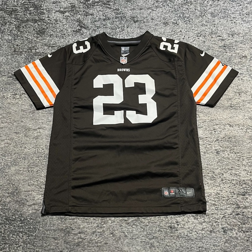 Nike On Field Cleveland Browns Joe Haden‎ Jersey Youth XL #23 Brown Orange